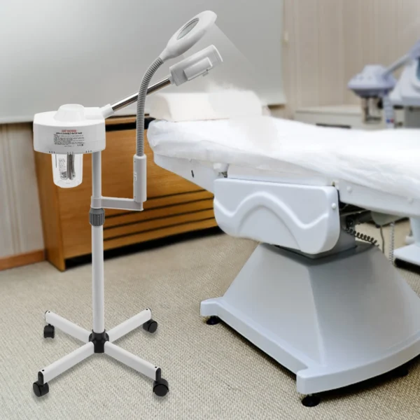 2 in 1 750W Magnifying Lamp Hot Vapozone Ozone Streamer Steam Device Facial Sauna Machine with 5X Light